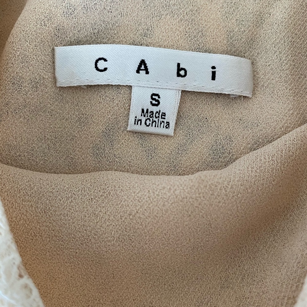 Cabi creme camisole tank with lace detail size s. - Picture 3 of 6